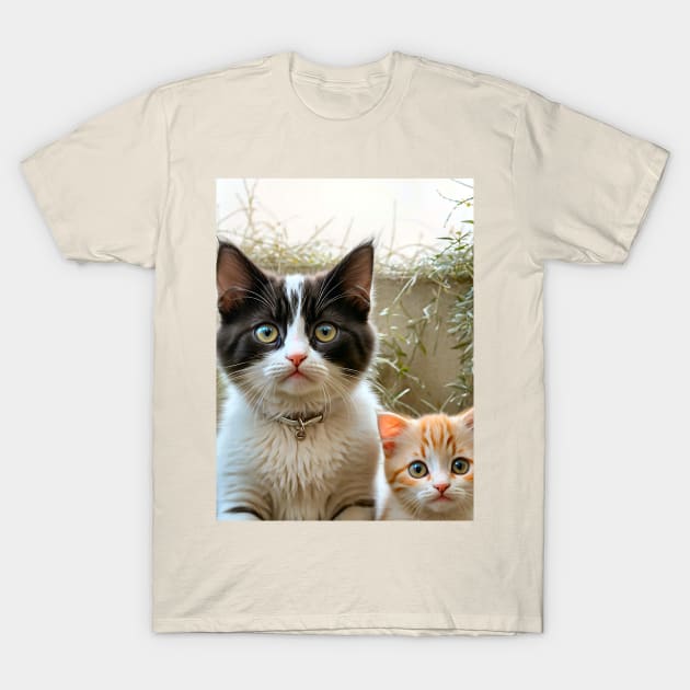 Cute Grumpy Cats & Kitten meme T-Shirt by PlanetMonkey